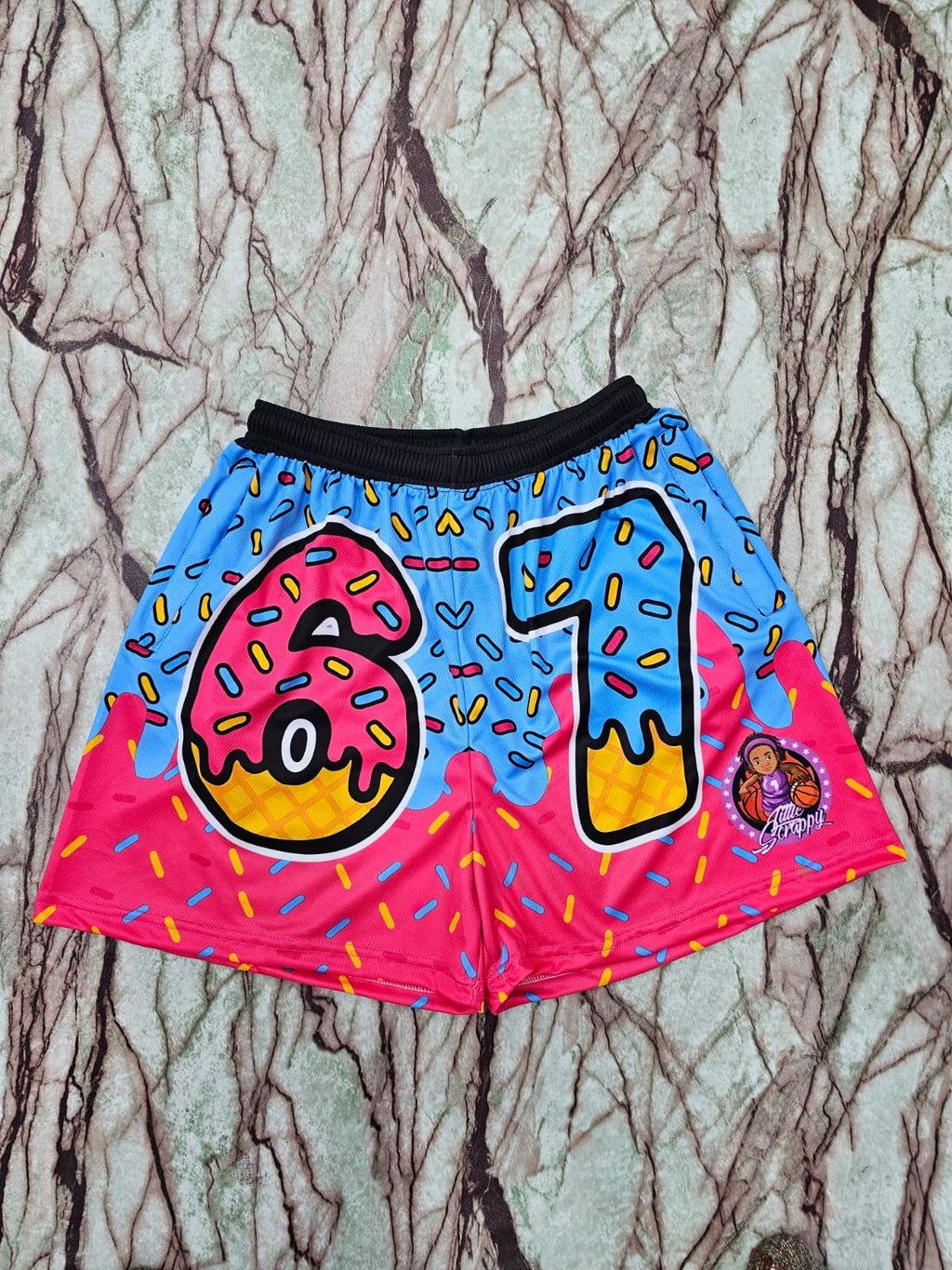 Scrappy Graphic Shorts