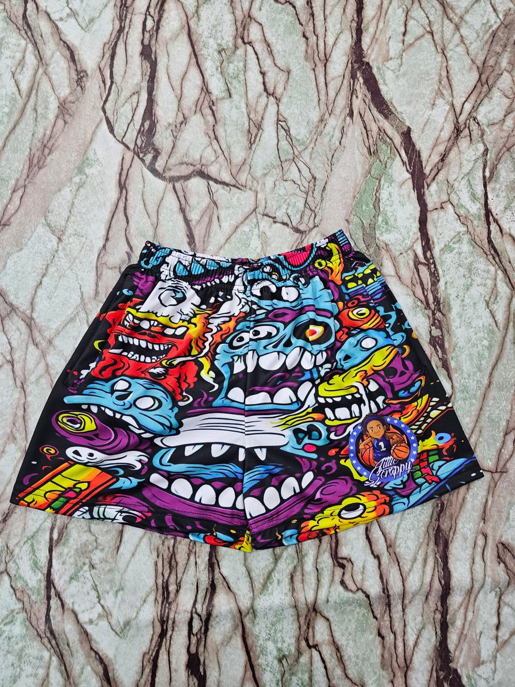 Scrappy Graphic Shorts