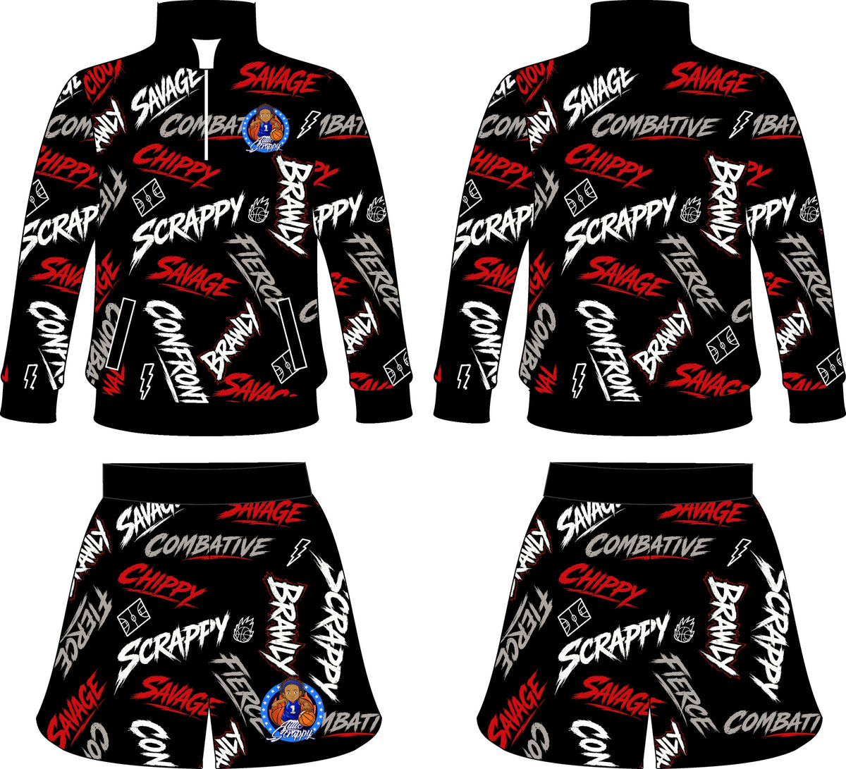 Scrappy Graphic Shorts
