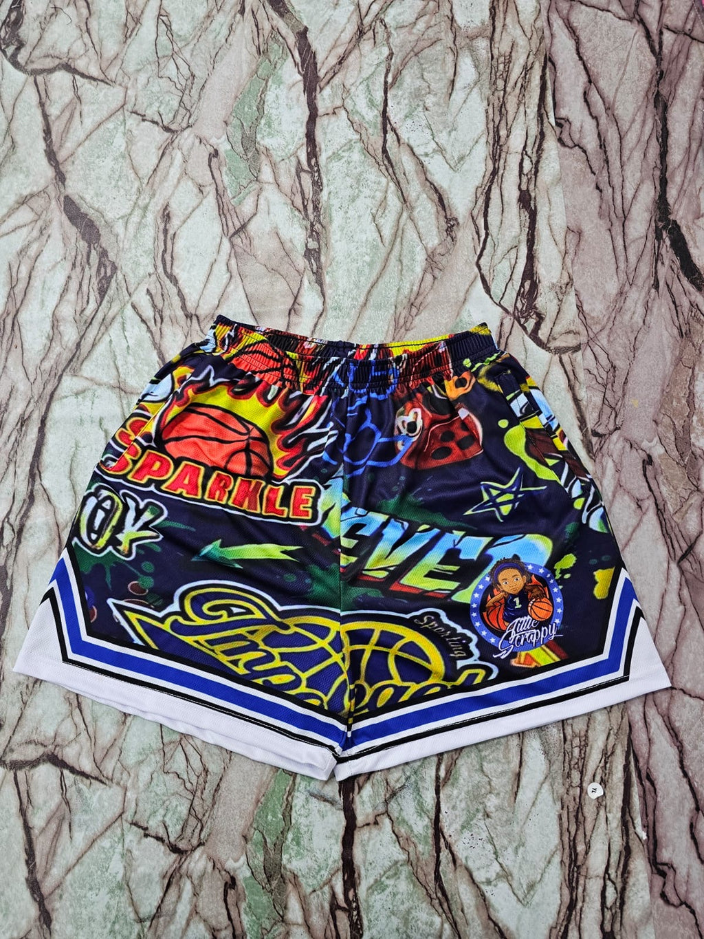 Scrappy Graphic Shorts